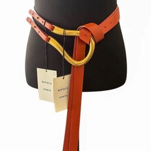 Bottega Veneta Maple Belt with Gold Horseshoe Buckle NWT and dust bag